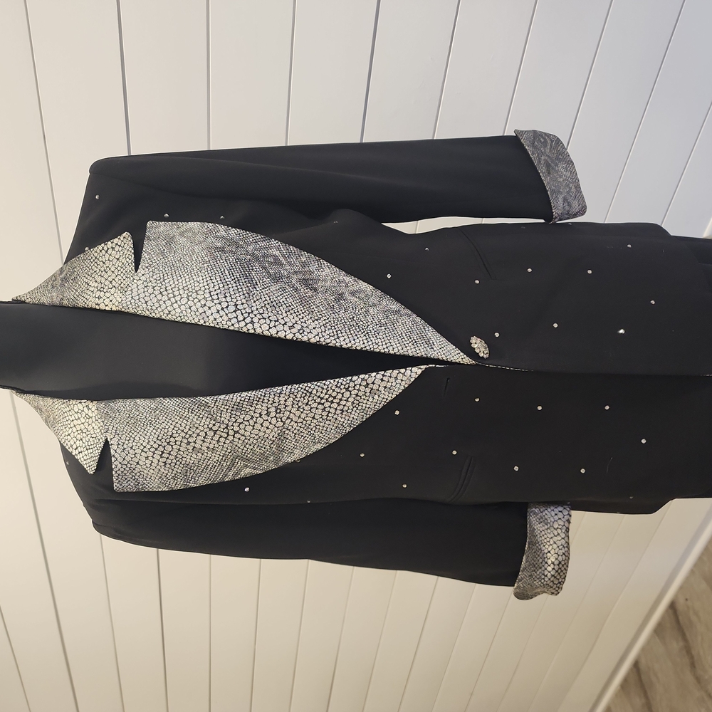 Sophisticated Black and Silver Long Sleeve Dress - Picture 2 of 9